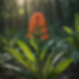 Vibrant milkweed plants in a natural habitat