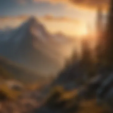 Majestic mountain landscape at sunrise