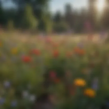 Close-up of vibrant wildflowers in a meadow