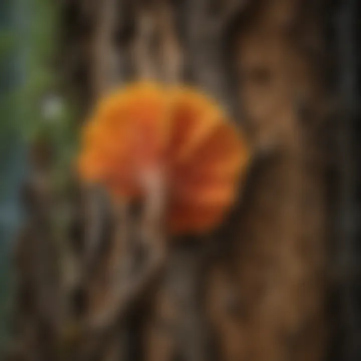 Close-up of fungus on tree bark