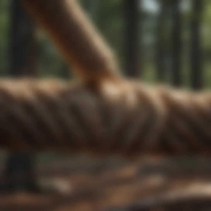 Close-up of a strong rope being tested for durability under tension.