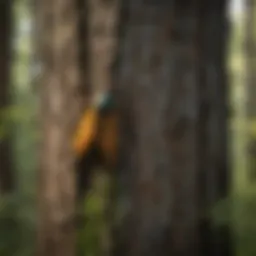 Insect X interacting with tree foliage