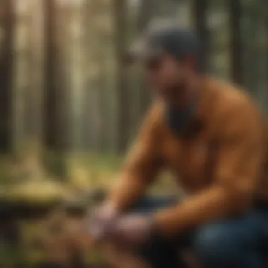 Landowner assessing forestry management strategies