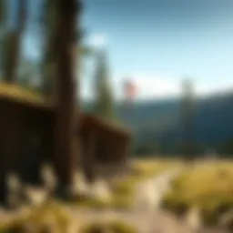 A historical depiction of a trading post in the fur trade era