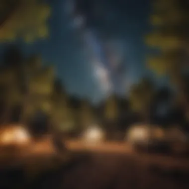 Tranquil evening view at Medora Campground under the starry sky