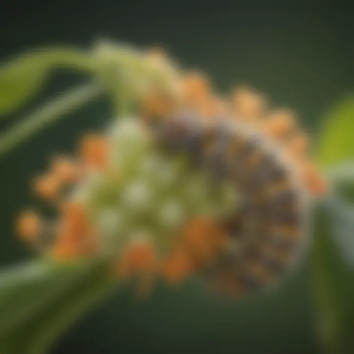 Larval stage of monarch butterflies