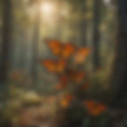 Monarch butterfly mating display
