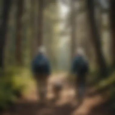 An elderly couple enjoying a scenic trail in a national park