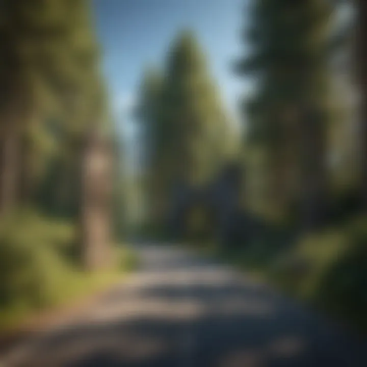 An inviting entrance to a national park with a clear blue sky