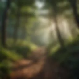 Scenic view of North Mountain trails surrounded by lush greenery
