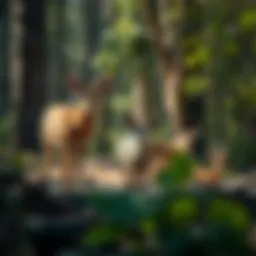 A scenic view of diverse wildlife in their natural habitat