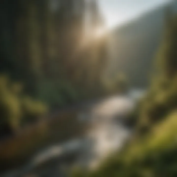 Scenic view of the Umpqua River with lush surroundings