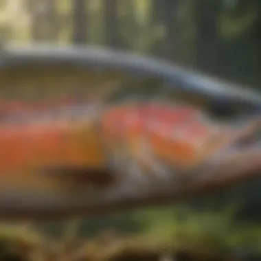 Close-up of a caught trout from Umpqua River