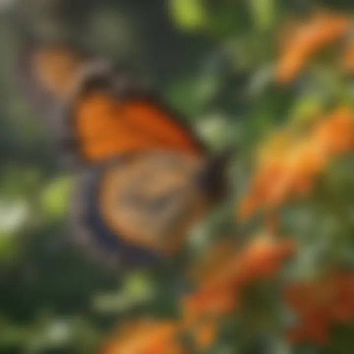 Close-up of nectar-rich flowers attracting monarch butterflies