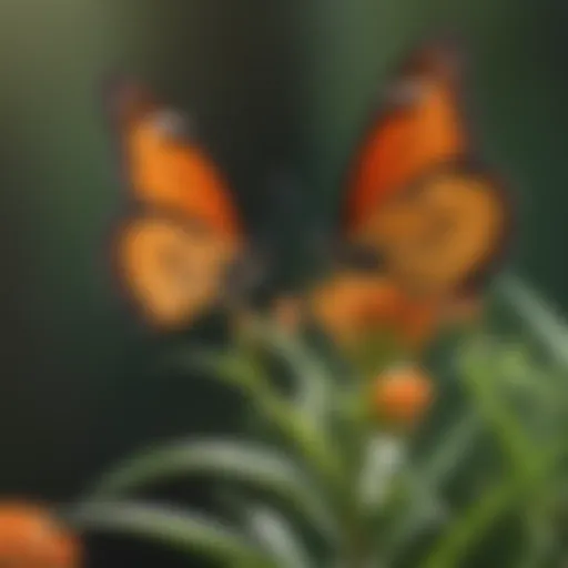 Vibrant orange butterfly milkweed in a natural habitat