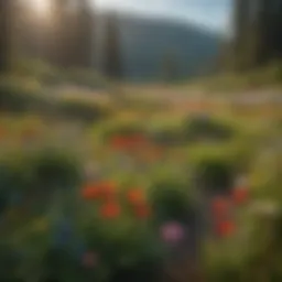 Vibrant blooming wildflower meadow in Oregon with diverse native species