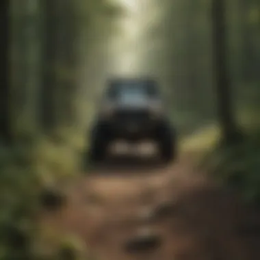 Off-road vehicles navigating through a wooded trail in Pennsylvania.