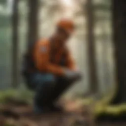 Forest maintenance workers engaged in woodland care