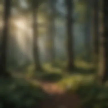 The Importance of Healthy Ecosystems A lush forest with various flora and fauna, representing a healthy ecosystem