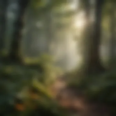 Biodiversity in Forest Management Lush forest landscape showcasing biodiversity
