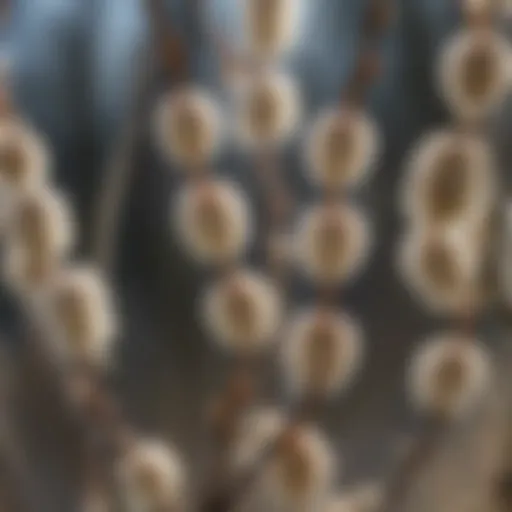 A close-up of pussywillow catkins in spring