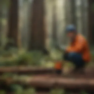 Ecologists Researching Redwood Health Ecologists conducting research on redwood tree health and ecosystem dynamics.