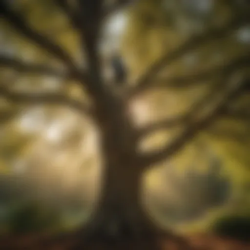 A majestic tree being pruned for health and aesthetics