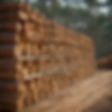 Southern Pine lumber stacked at a construction site demonstrating its versatility