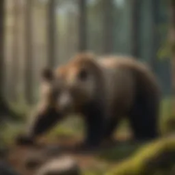 A scenic view of a forested area known for bear activity