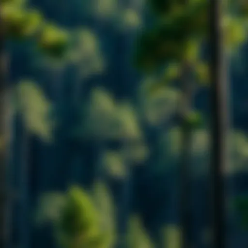 Dense forest impacted by rising carbon levels