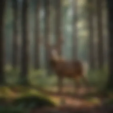 A deer in a forest habitat undergoing rapid changes