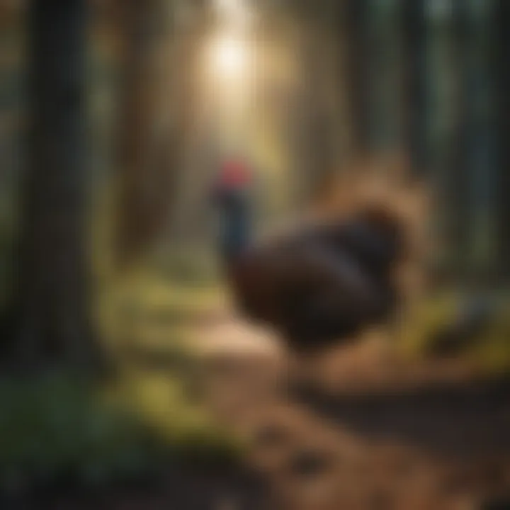 Conservation efforts for wild turkeys in a forest setting