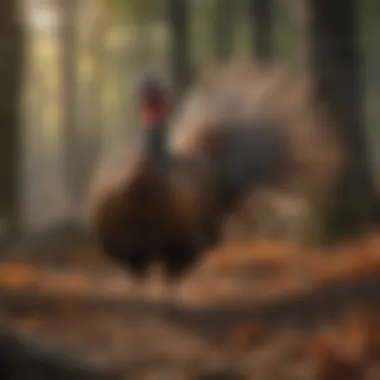 Historical illustration depicting wild turkey populations in North America