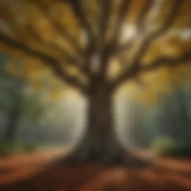 Biodiversity Around Living Memory Tree Biodiversity surrounding a living memory tree, showcasing various species