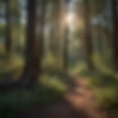 Tranquil Arizona Forests A serene forest landscape in Arizona with tall trees and underbrush.