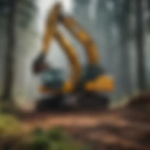 Heavy machinery operating in a forested area