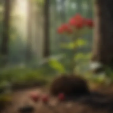 Teaberry in Its Native Environment Teaberry plant thriving in its natural habitat