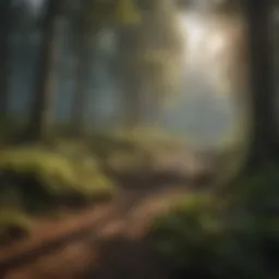 A serene forest landscape illustrating sustainable forestry practices.