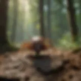A tranquil forest scene illustrating the natural habitat of ticks
