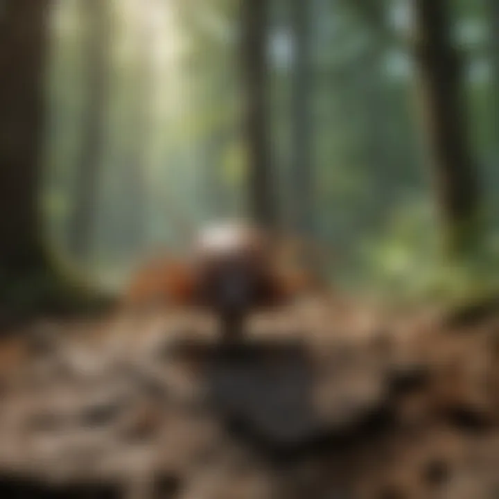 A tranquil forest scene illustrating the natural habitat of ticks