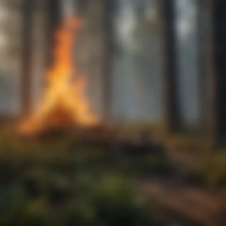 Diverse flora thriving in a forest ecosystem after a burn