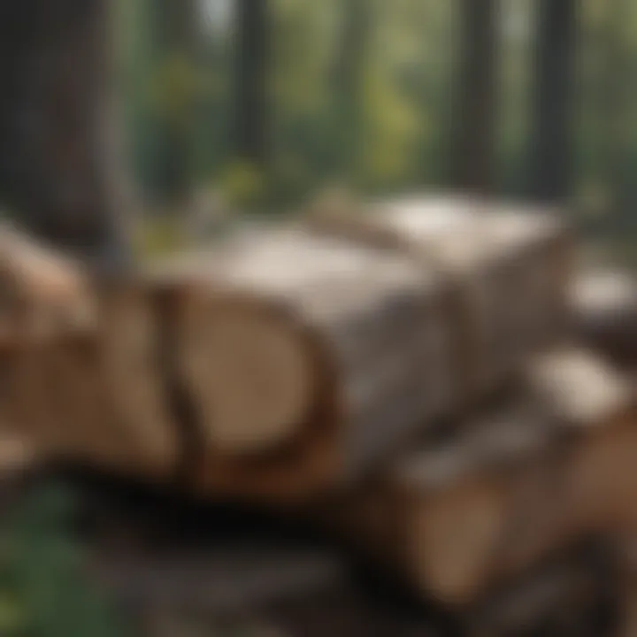 A close-up of firewood with a price tag, emphasizing cost considerations