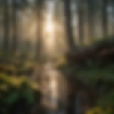 Balancing Nature and Conservation A thriving ecosystem representing the balance of nature and conservation efforts.