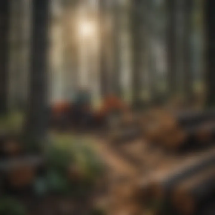 A landscape showing different types of forestry employment