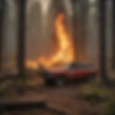 A diagram illustrating strategic fire response measures in forestry.