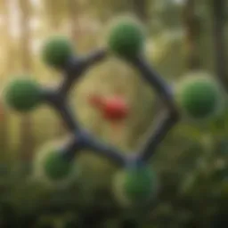 Chemical structure of glyphosate molecule