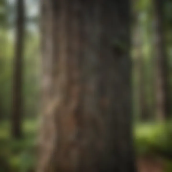 Close-up of a tree showing distinct internode lengths