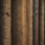 A close-up view of a well-installed pine fence post showcasing its texture and grain.