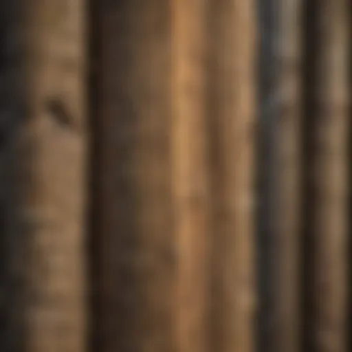 A close-up view of a well-installed pine fence post showcasing its texture and grain.