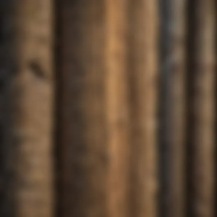 A close-up view of a well-installed pine fence post showcasing its texture and grain.